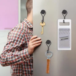 Magnethaken Schwarz Extra Stark für Küche Schlafzimmer Büro 6 Stück