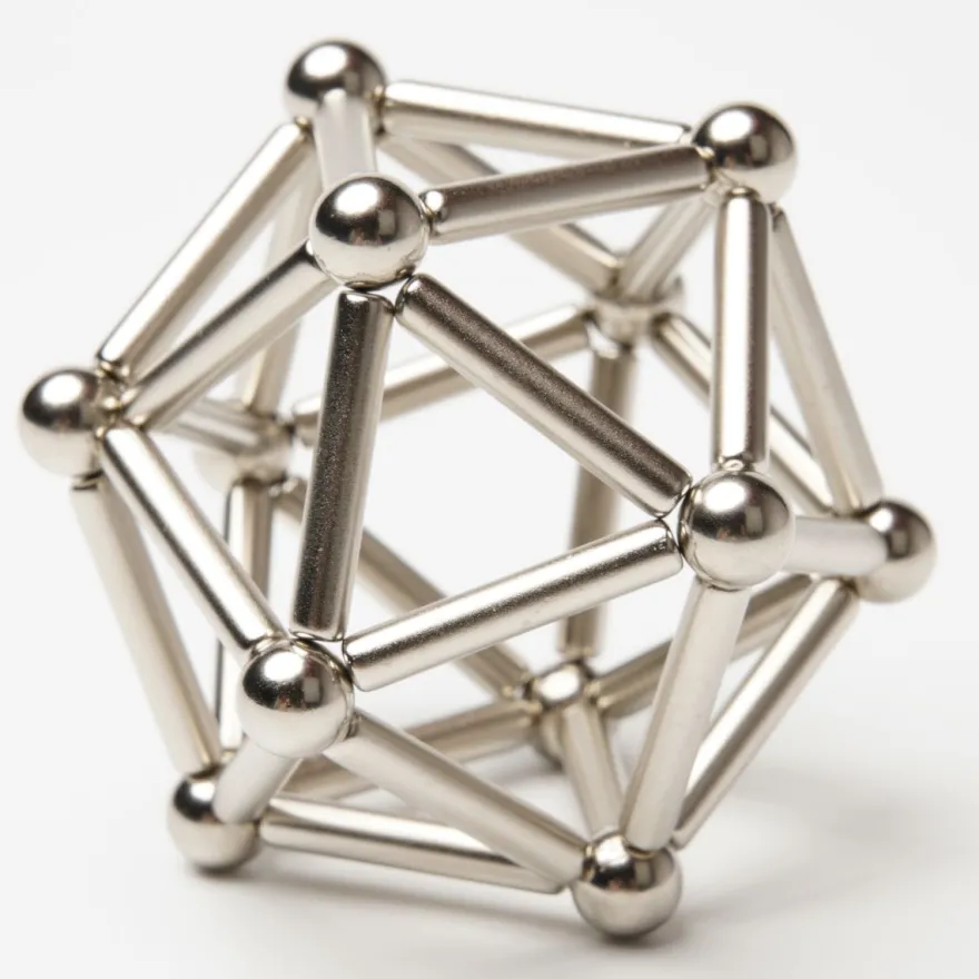 Magnetisches Konstruktionsset (36 Stangen, 27 Kugeln) - silber - Neocube 216 Magnet