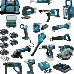 MAKITA Akku Werkzeug MEGA SET XXL 20tlg inkl. DTW285 Akku Schlagschrauber uvm