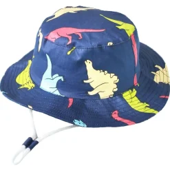 Malaxlx Kinder Fischerhut mit Dinosaurier-Motiv, Sonnenschutz UPF 50 + , für