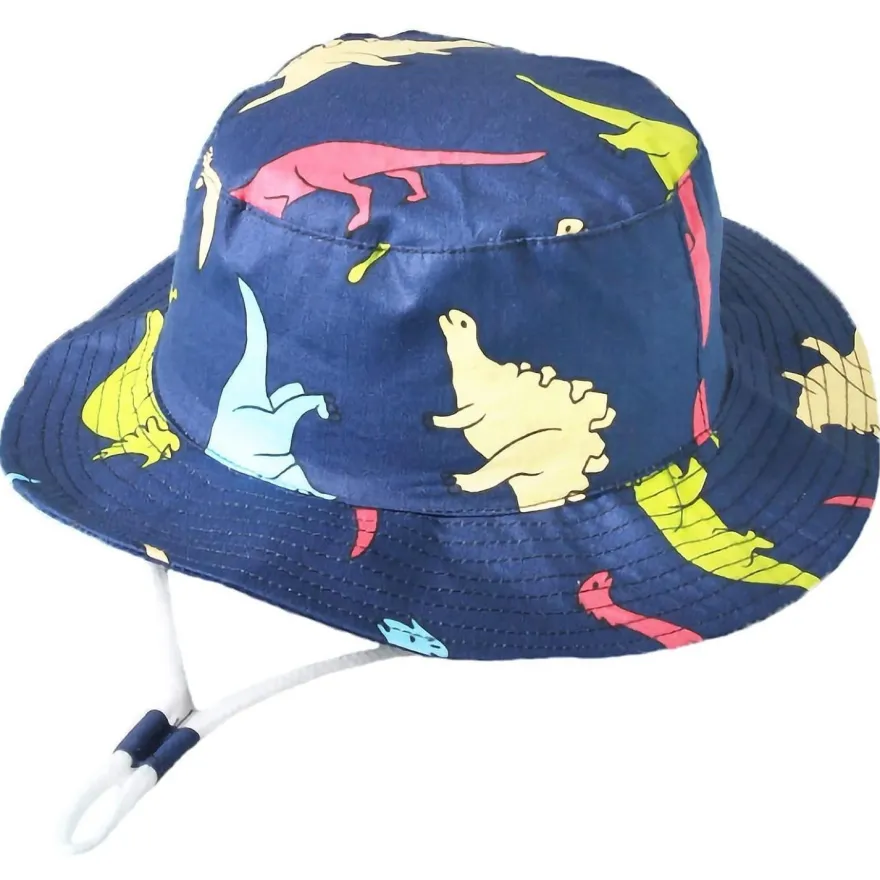 Malaxlx Kinder Fischerhut mit Dinosaurier-Motiv, Sonnenschutz UPF 50 + , für