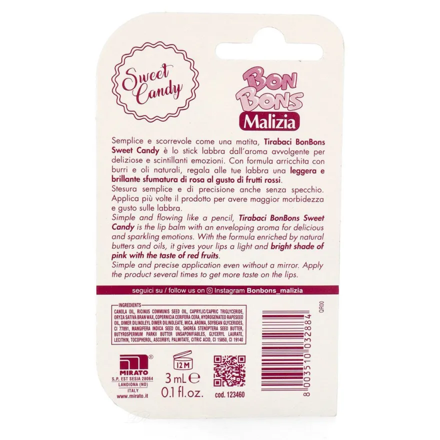 Malizia Bon Bons Sweet Candy tirabaci Lippenpflege 3 ml