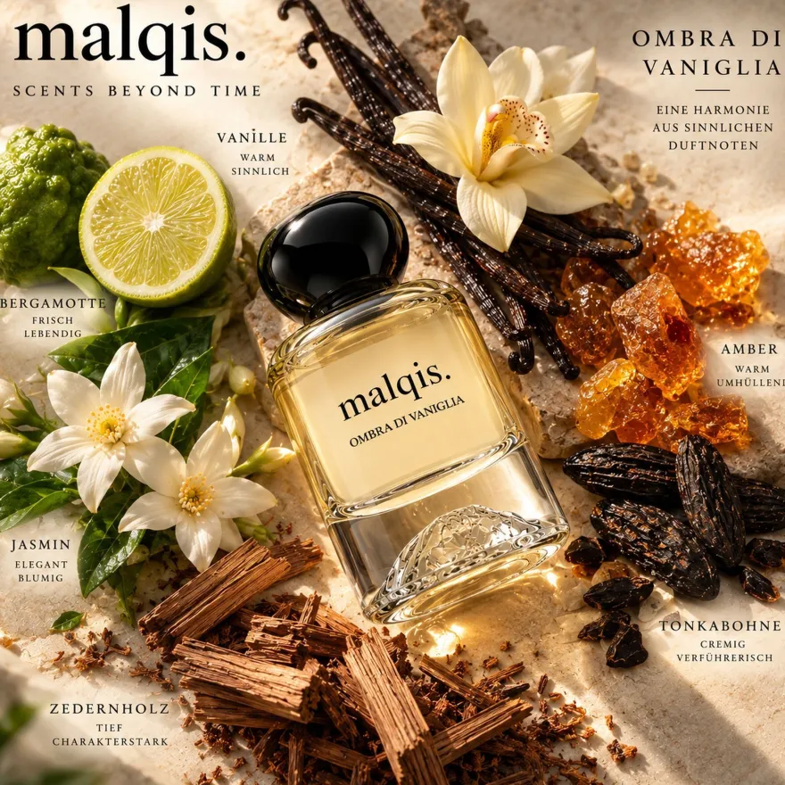 MALQIS Ombra di Vaniglia Vanille Extrait de Parfum | 30% Duftöl | 50 ml