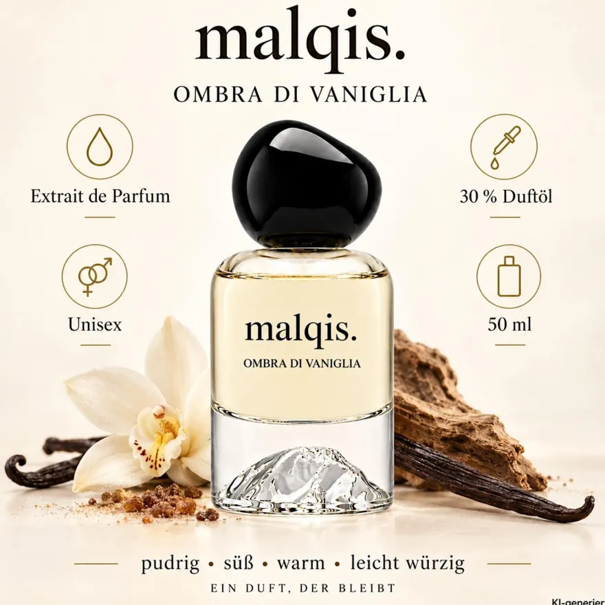 MALQIS Ombra di Vaniglia Vanille Extrait de Parfum | 30% Duftöl | 50 ml