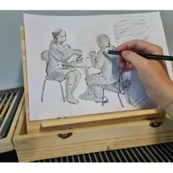 Malset 83tlg Koffer mit Staffelei Acrylfarben Aquarell Buntstifte Künstler