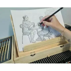 Malset 83tlg Koffer mit Staffelei Acrylfarben Aquarell Buntstifte Künstler