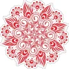 Mandala 30x30 cm Rot Aufkleber Wandsticker Autoaufkleber