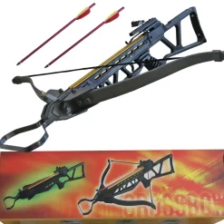 ManKung Armbrustgewehr schwarz 150 lbs. klappbarer Fiberglasbogen Fußbügel (18 + )