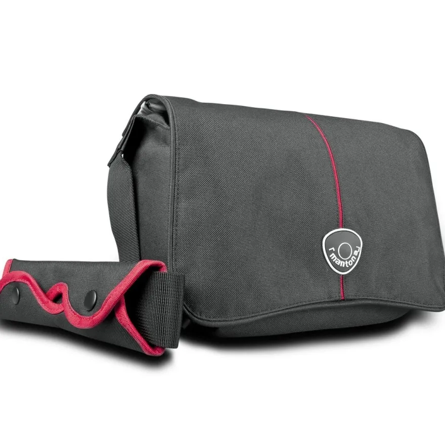Mantona Cool Bag Kameratasche schwarz/rot Fototasche Kamera Umhängetasche