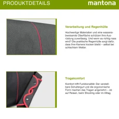 Mantona Cool Bag Kameratasche schwarz/rot Fototasche Kamera Umhängetasche