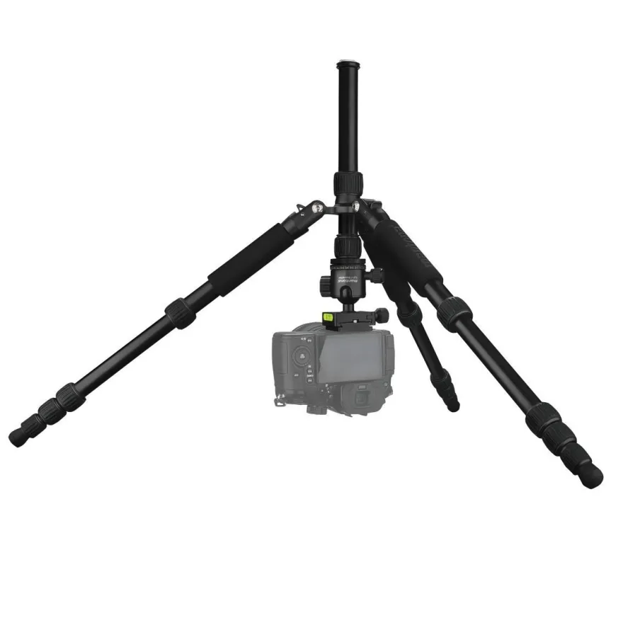 Mantona Light Traveller Reisestativ schwarz bis 5kg Kamerastativ Alu Kugelkopf