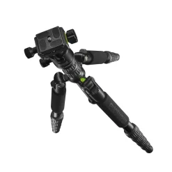 Mantona Light Traveller Reisestativ schwarz bis 5kg Kamerastativ Alu Kugelkopf