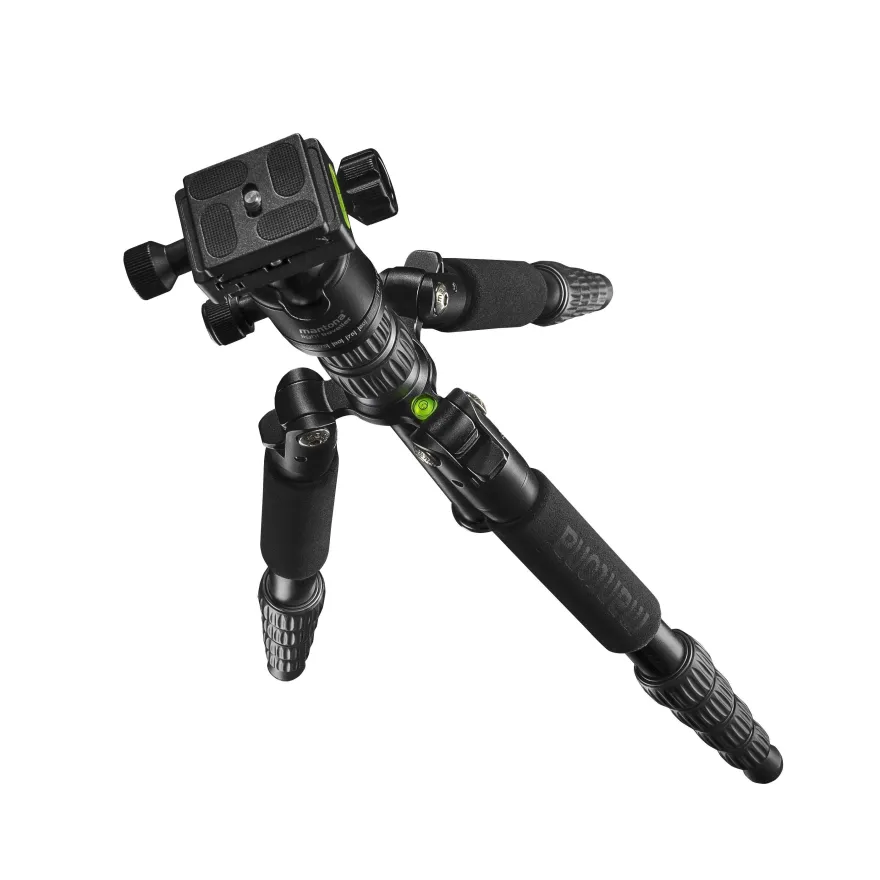 Mantona Light Traveller Reisestativ schwarz bis 5kg Kamerastativ Alu Kugelkopf