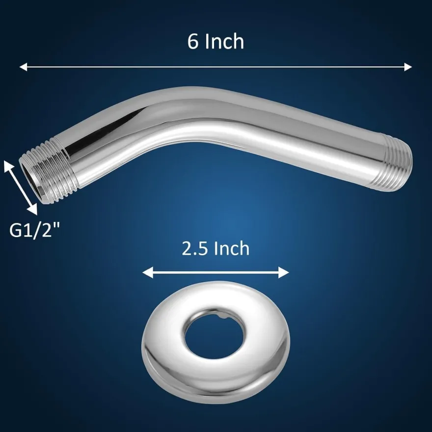 Markcco Duscharm 15cm Verlängerung aus Edelstahl, Wandmontage, Chrom - Für