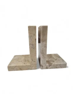 Marmor Buchstützen Natur Buchstütze Stein Naturstein Beige