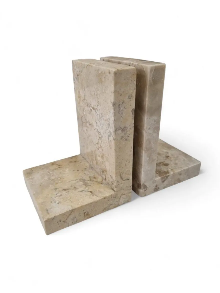 Marmor Buchstützen Natur Buchstütze Stein Naturstein Beige