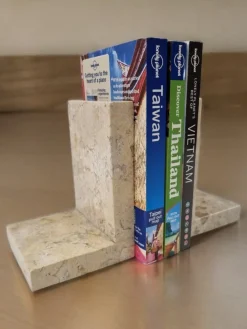 Marmor Buchstützen Natur Buchstütze Stein Naturstein Beige