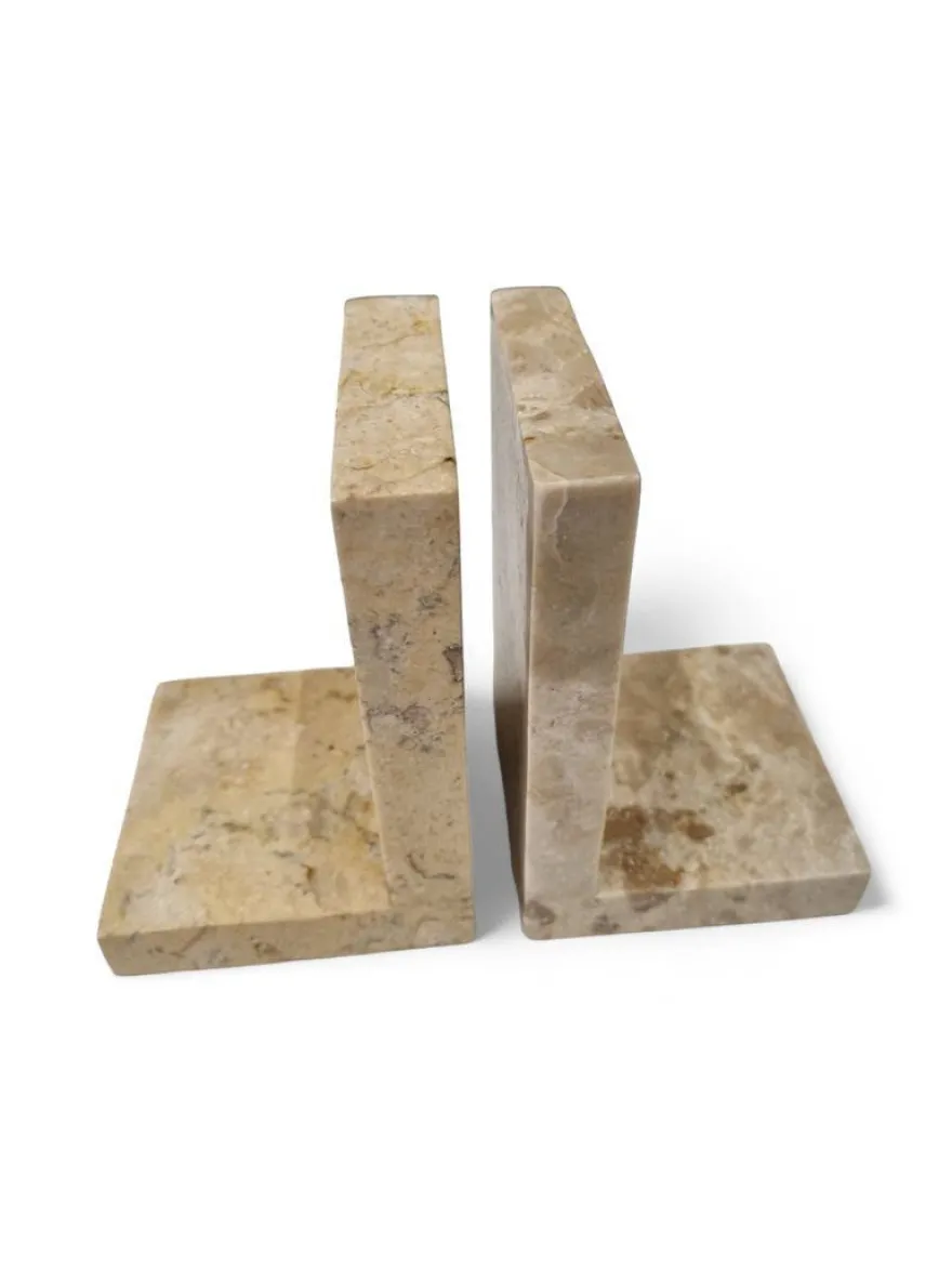 Marmor Buchstützen Natur Buchstütze Stein Naturstein Beige