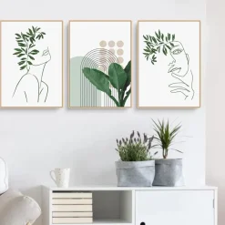 Martin Kench 3-teiliges Bohemian Poster Set, Ästhetische Grüne Pflanzenbilder