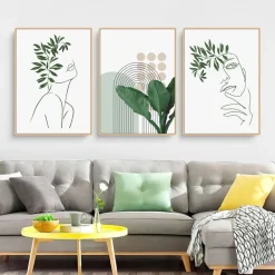 Martin Kench 3-teiliges Bohemian Poster Set, Ästhetische Grüne Pflanzenbilder
