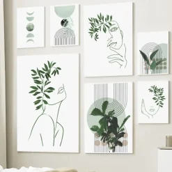 Martin Kench 3-teiliges Bohemian Poster Set, Ästhetische Grüne Pflanzenbilder