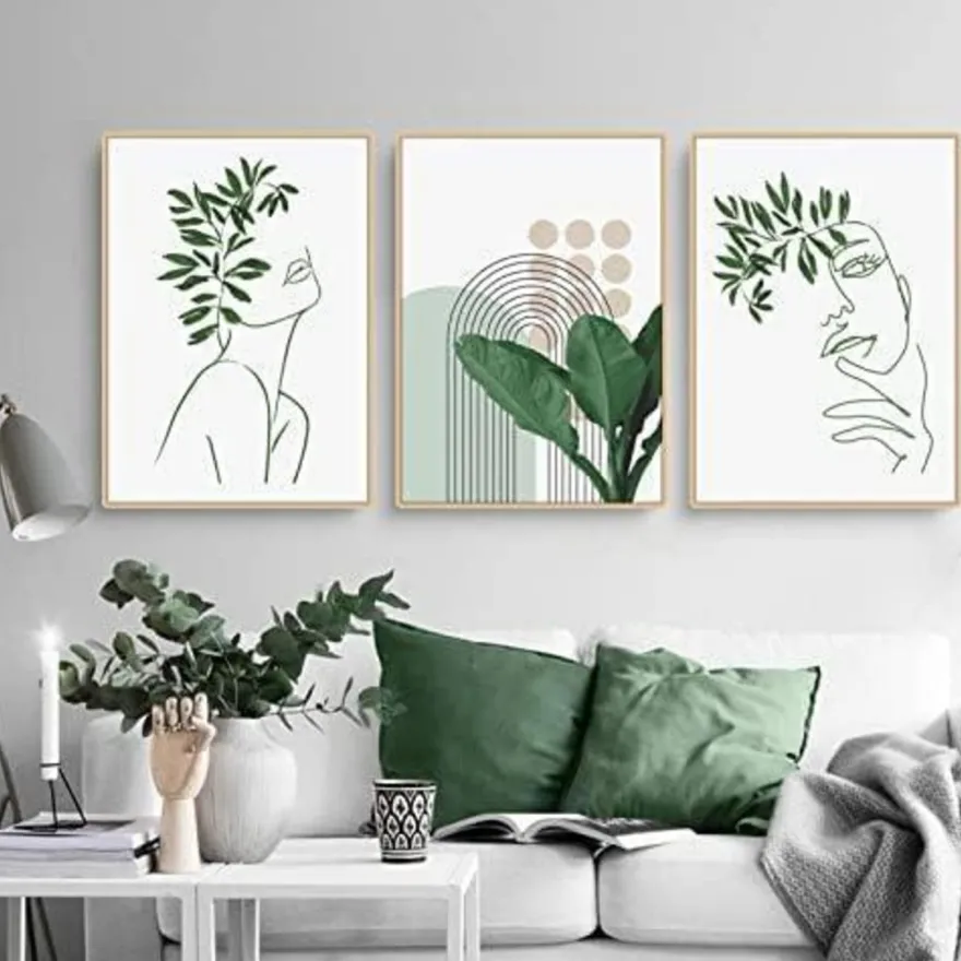 Martin Kench 3-teiliges Bohemian Poster Set, Ästhetische Grüne Pflanzenbilder