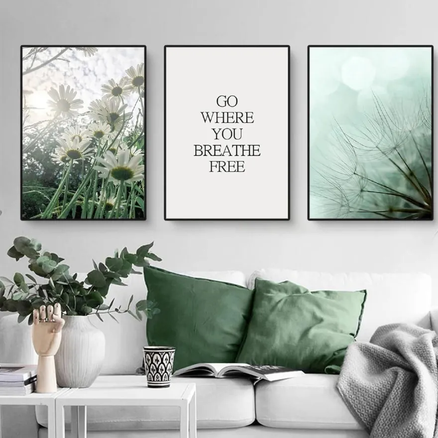 Martin Kench 3-teiliges Premium Poster Set Aesthetic See Wald Blume Bilder
