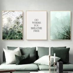 Martin Kench 3-teiliges Premium Poster Set Aesthetic See Wald Blume Bilder