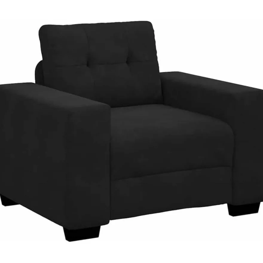 Massbinet Sessel Schwarz 60 cm Samt Stoffsofa Polstersofa Doppelsofa Sitzmöbel