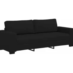 Massbinet 3-Sitzer Schlafsofa, 180 cm, Stoff, Schwarz - Vielseitig und bequem