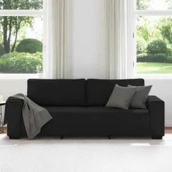 Massbinet 3-Sitzer Schlafsofa, 180 cm, Stoff, Schwarz - Vielseitig und bequem