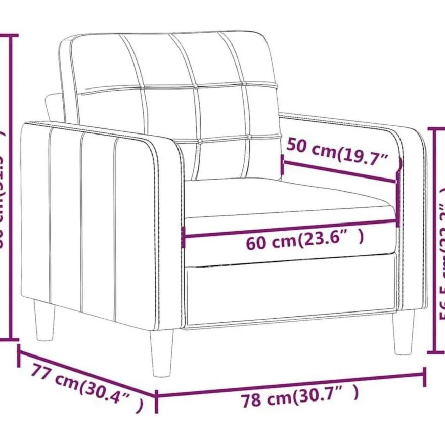 Massbinet Sofasessel aus Leinenstoff, taupe, 60 cm - Modernes und bequemes
