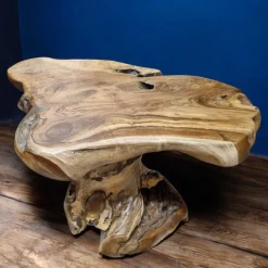 Massivholz Couchtisch Holz Teakholz Wurzelholz Wohnzimmer Sofa Tisch Teak rustik