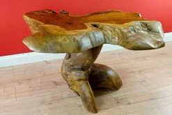 Massivholz Couchtisch Holz Teakholz Wurzelholz Wohnzimmer Sofa Tisch Teak rustik