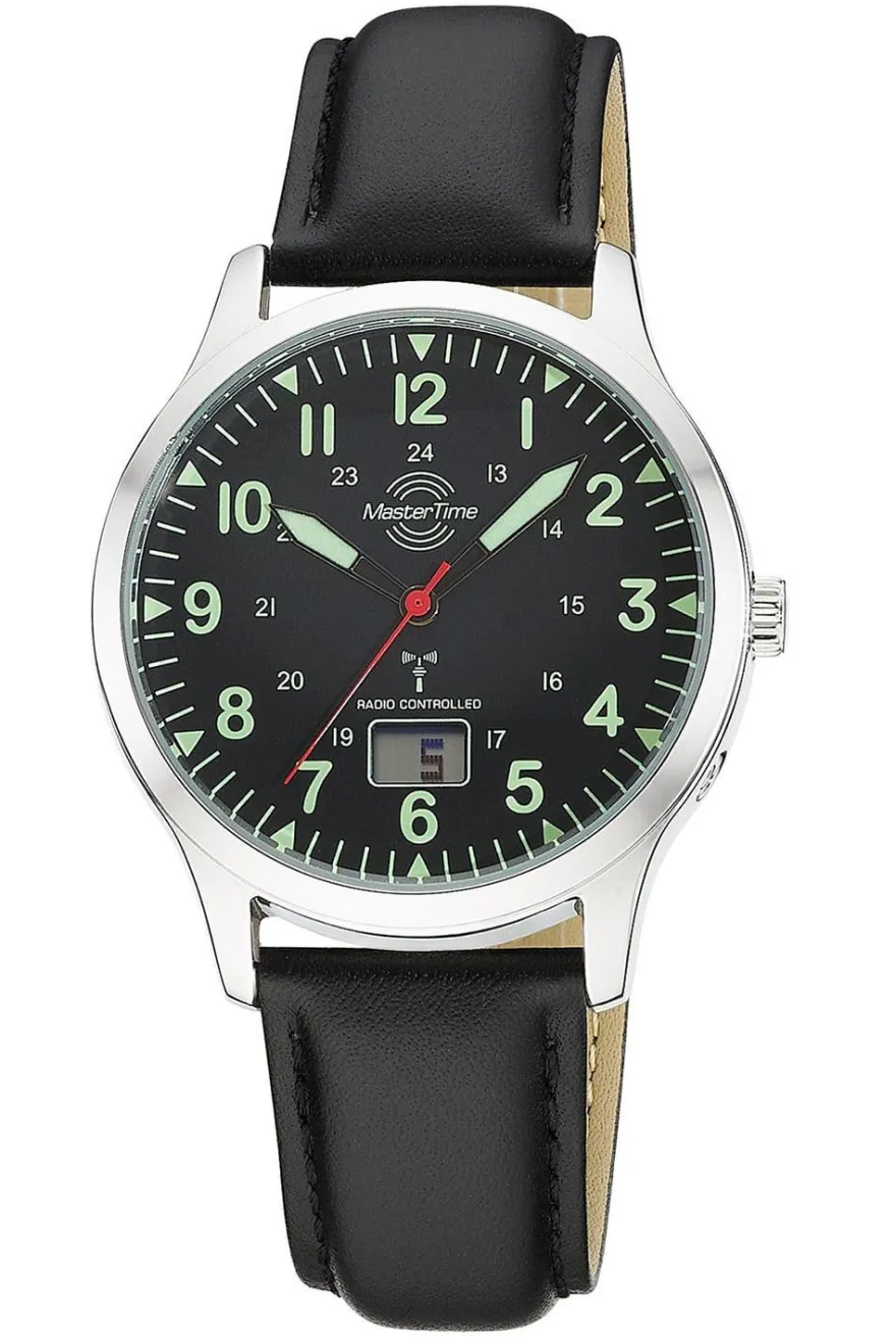 Master Time Herren-Armbanduhr Funk Super Power Aviation Schwarz MTGA-10957-22L