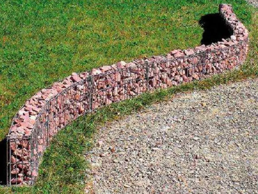 Mauergitter L232xH40xT10cm für Mauer gerade/ geschwungen Hochbeet Gabione Bellissa