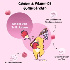 maxmedix Calcium & Vitamin D3 Gummibärchen für Kinder - 3 Monate Vorrat - 90 Gummies