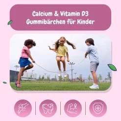 maxmedix Calcium & Vitamin D3 Gummibärchen für Kinder - 3 Monate Vorrat - 90 Gummies