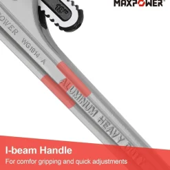 Maxpower Rohrzange 450mm (18 Zoll) Aluminium, Öffnungskapazität 63 mm (2.5 Zoll)