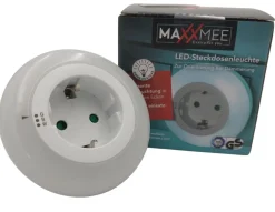 Maxxmee LED-Steckdosenleuchte Nachtlicht Lichtsensor 3 Farben Beleuchtung
