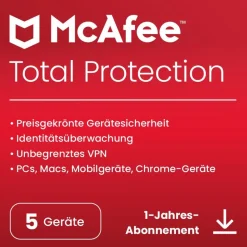 McAfee Total Protection 2026, 5 Geräte 1 Jahr Download