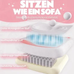 Meenice Pink Cute Katzen Gaming Stuhl mit Fußstütze, Ergonomischer PC Stuhl für