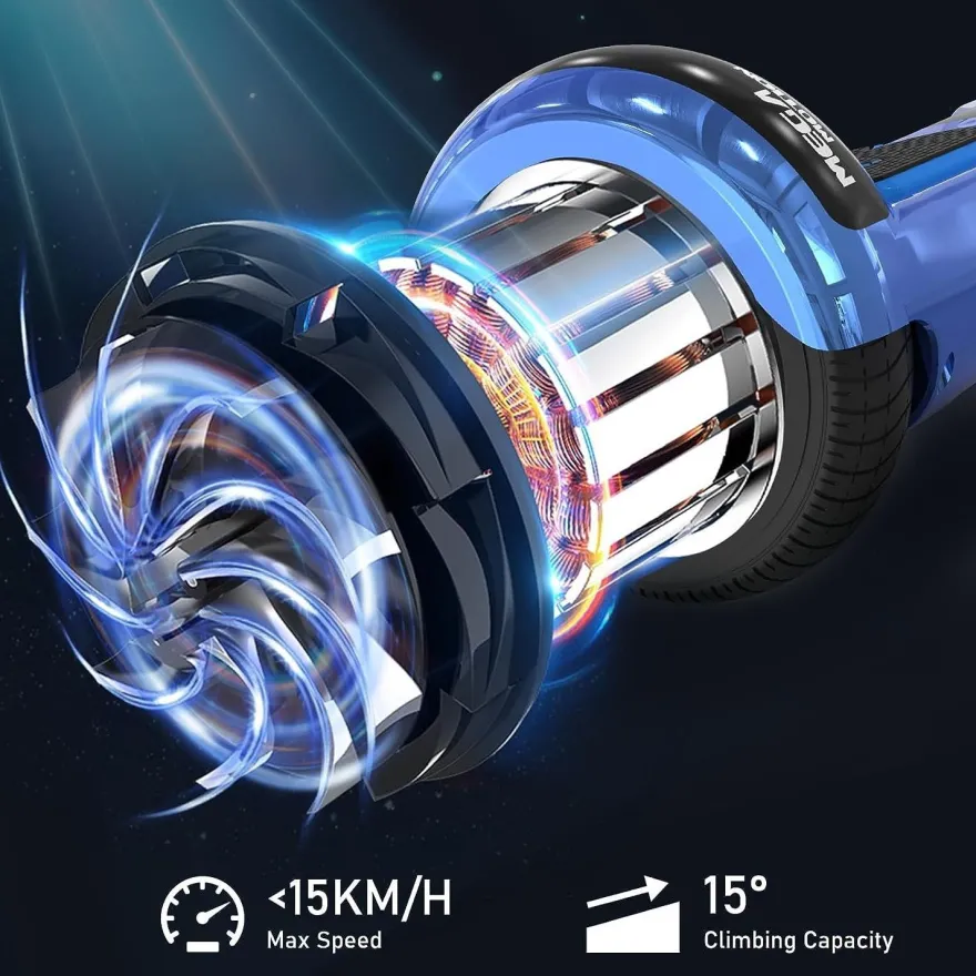MEGA MOTION Hoverboards mit Hoverkart für Kinder, 6.5 Zoll Hoverboards mit Bluetooth