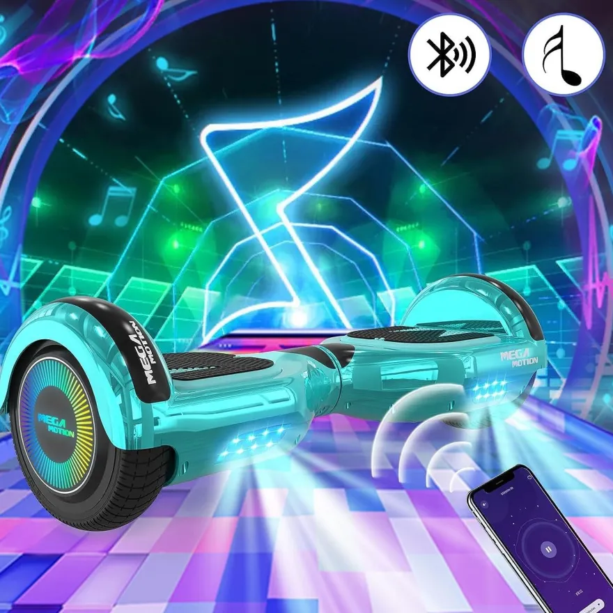MEGA MOTION Hoverboards mit Hoverkart für Kinder, 6.5 Zoll Hoverboards mit Bluetooth
