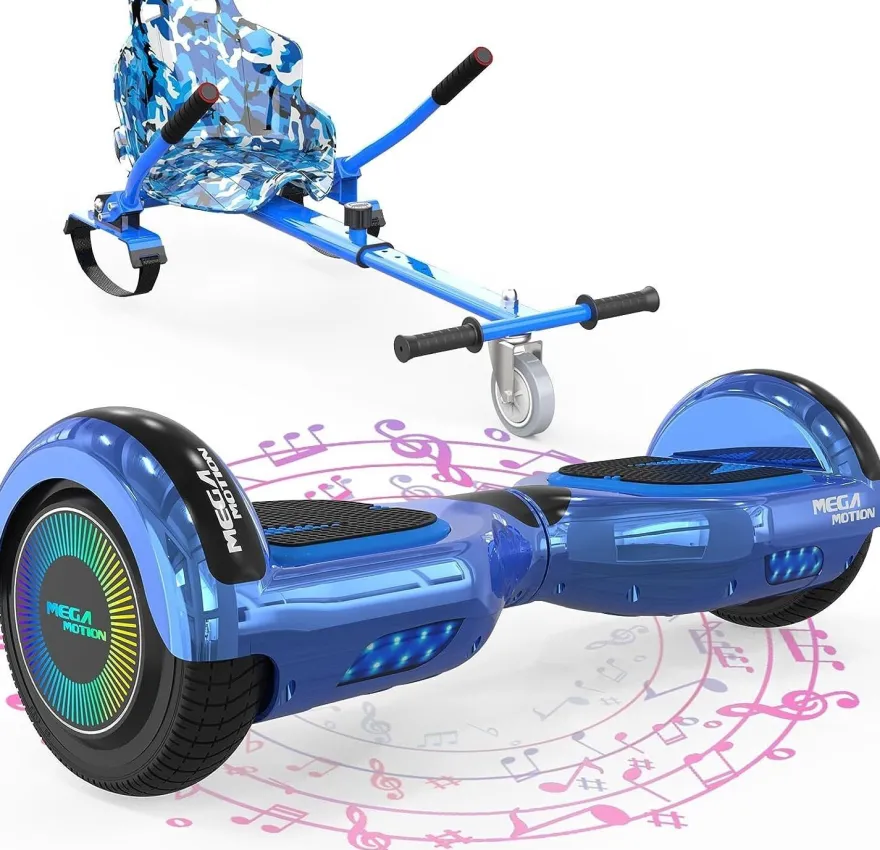 MEGA MOTION Hoverboards mit Hoverkart für Kinder, 6.5 Zoll Hoverboards mit Bluetooth