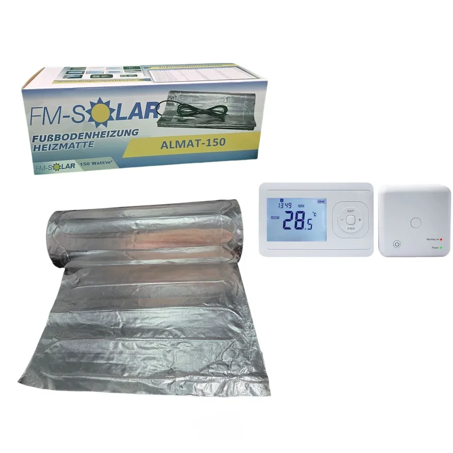 2,5m² Elektrische Fußbodenheizung 150W/m² elektro Bodenheizung ALU