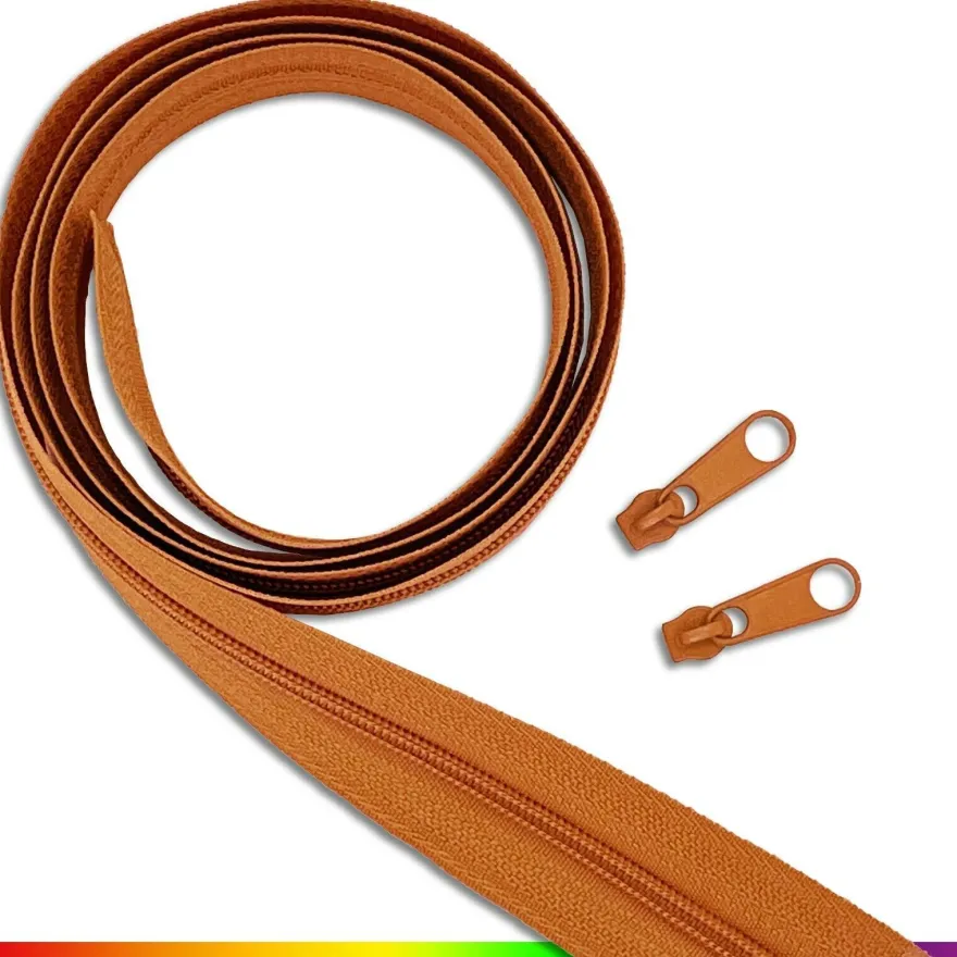 3 m Endlos-Reißverschluss 3 mm Spirale + 8 Zipper Meterware 25 Farben