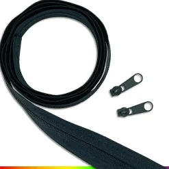 3 m Endlos-Reißverschluss 3 mm Spirale + 8 Zipper Meterware 25 Farben