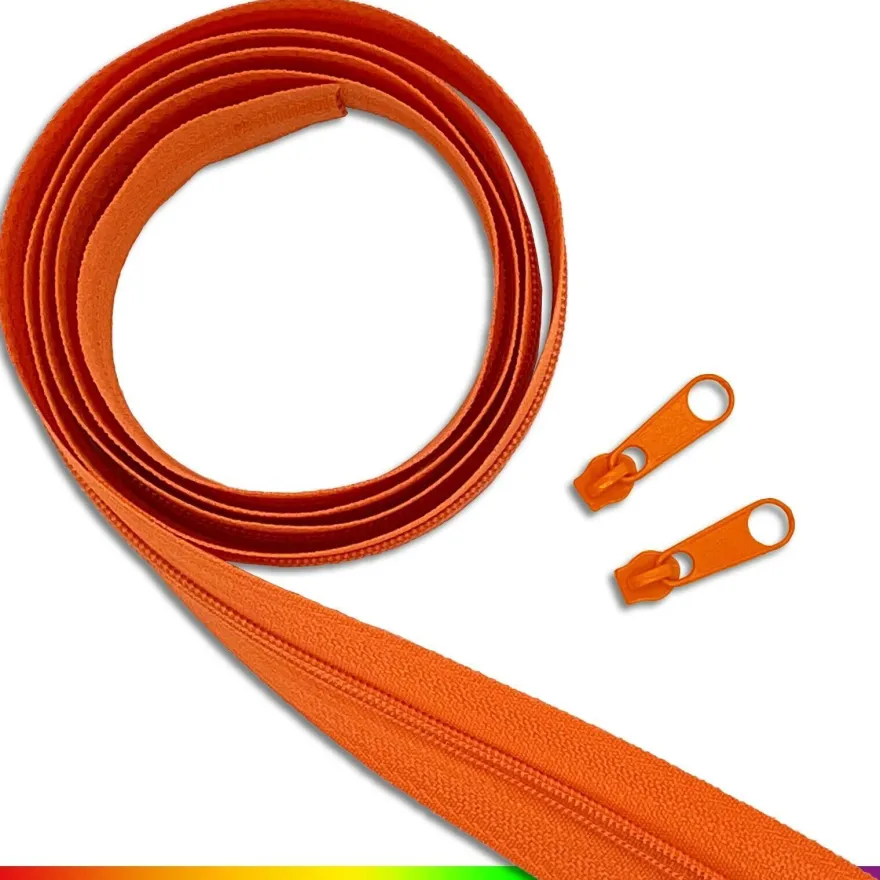 3 m Endlos-Reißverschluss 3 mm Spirale + 8 Zipper Meterware 25 Farben