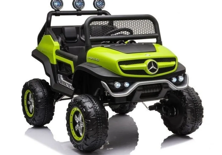 Mercedes UNIMOG S 4x45W Kinderauto Kinderelektroauto Kinderfahrzeug 12V7AH Grün